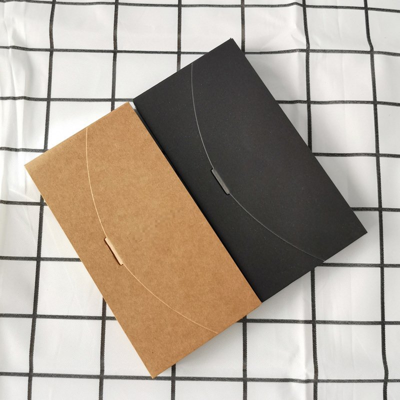 Delicate Privet logo brown Kraft paper lower MOQ in stock silk scarf packaging scarves jewelry envelope packing paper box