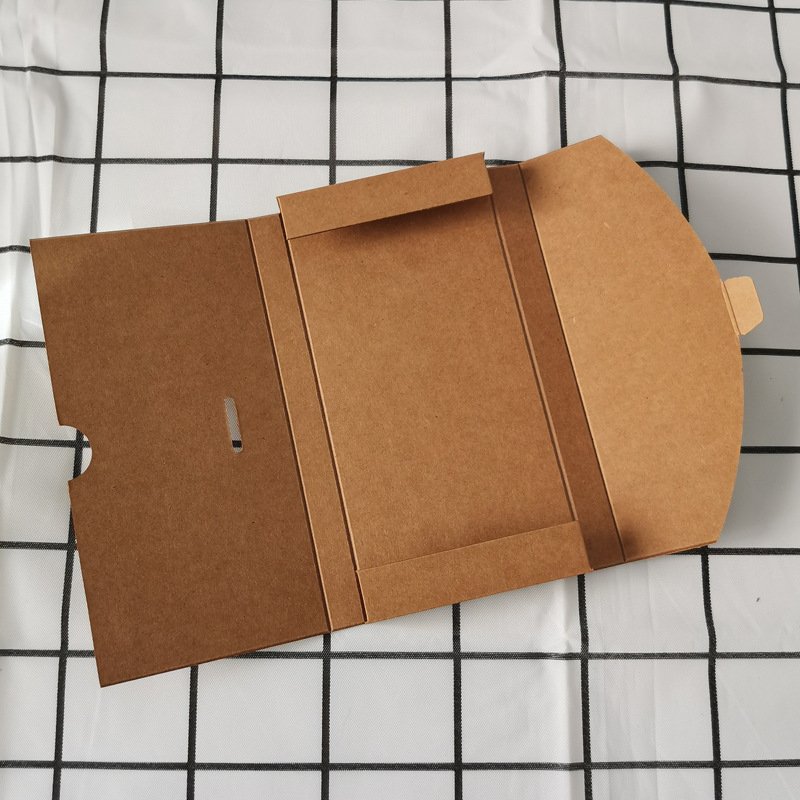 Delicate Privet logo brown Kraft paper lower MOQ in stock silk scarf packaging scarves jewelry envelope packing paper box