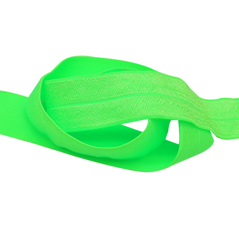 Solid Color Wholesale Folding Elastic Ribbon Fluorescence Colour for Hair Tie Ponytail Holder