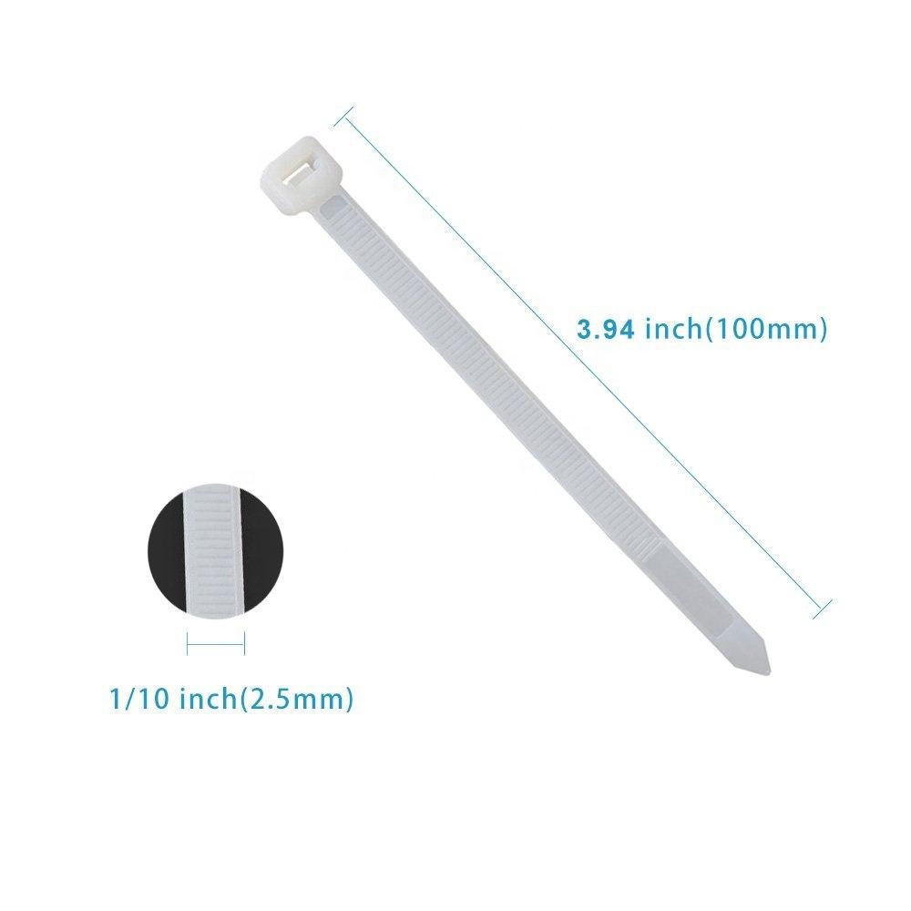 100Pcs Pack Uv Resistant Heavy Duty Cable Ties Self-locking Nylon Cable Tie Plastic Cable Tie ZipTie