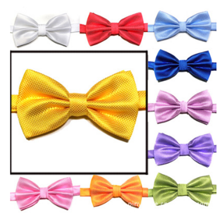 Bow Tie Manufacturer Wholesale Men Bow Tie Solid Colour With Small Check Texture Bow Tie