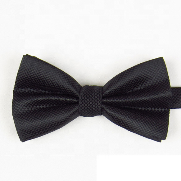Bow Tie Manufacturer Wholesale Men Bow Tie Solid Colour With Small Check Texture Bow Tie