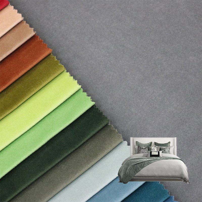 2302A Turkish Manufacture 142cm Plain Holland Velvet Fleece Backing Microfiber Baby Face Sofa Velour Fabric for Pillow