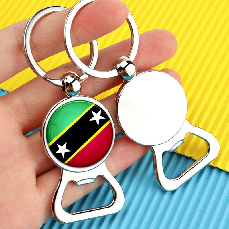 60 Models Saint Kitts and Nevis Flag Map Pendant Key Chain Ring Cuff Link Tie Clip Necklace Bracelet Earrings Jewelry Set