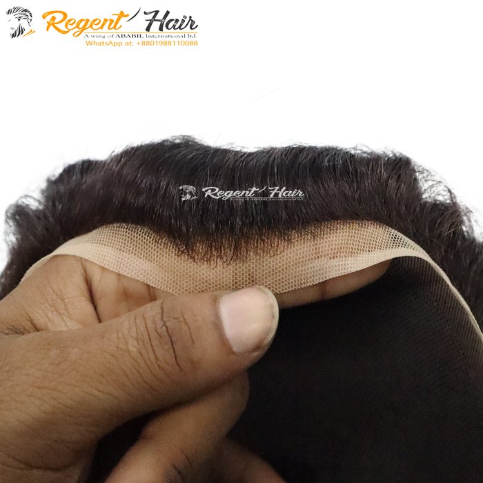 New Arrival Good Quality Human Hair Toupee Super Thin Skin Base Knots Natural Hairline Toupee For Men Export From Bangladesh