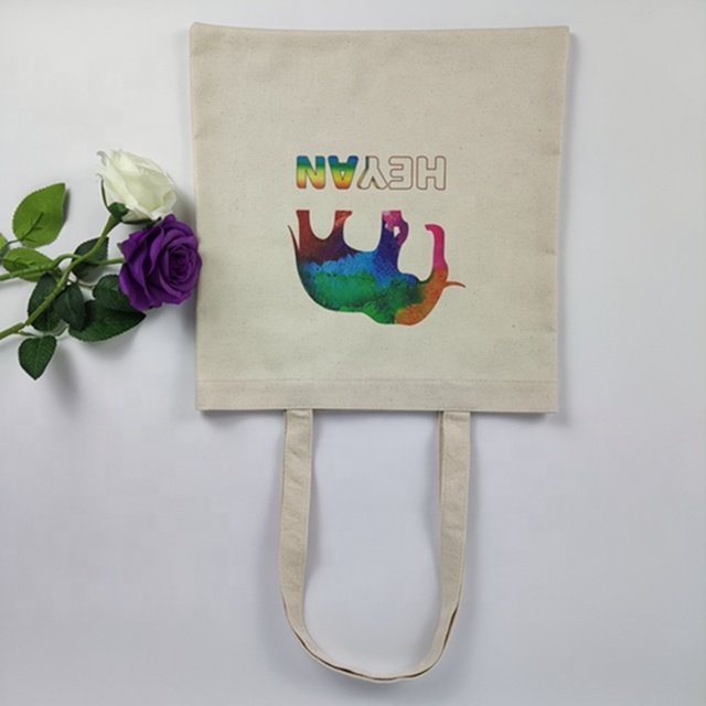 Organic Recycled Cotton Canvas Fabric Bag Canvas Leisure Bag New Design Tie Dye Printed Canvas Tote Bags With Elephant Printed