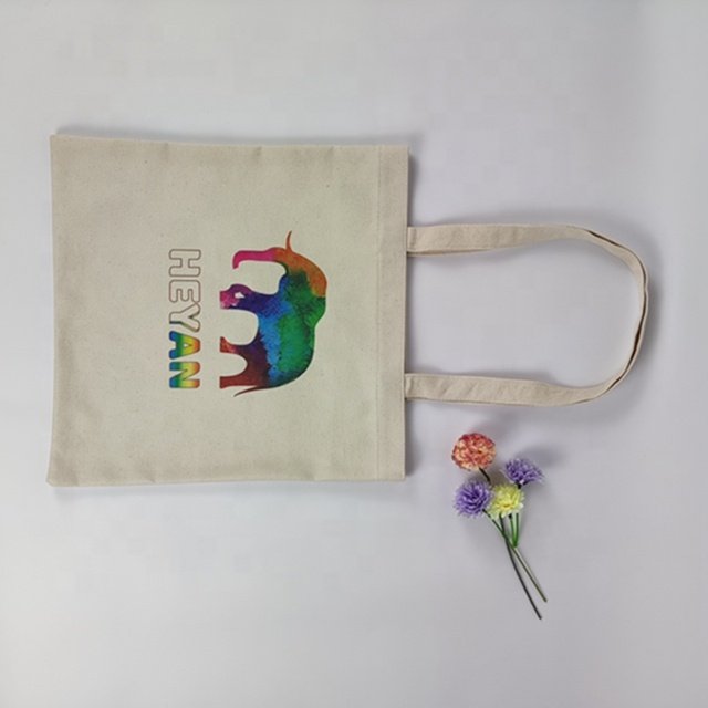 Organic Recycled Cotton Canvas Fabric Bag Canvas Leisure Bag New Design Tie Dye Printed Canvas Tote Bags With Elephant Printed