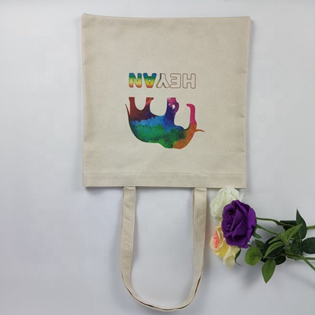Organic Recycled Cotton Canvas Fabric Bag Canvas Leisure Bag New Design Tie Dye Printed Canvas Tote Bags With Elephant Printed