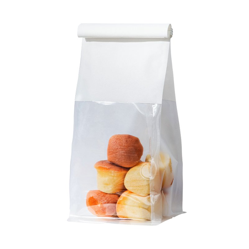 Toast packaging sliced tin tie lock bread kraft paper bakery bag customized cotton paper bakery bags with window