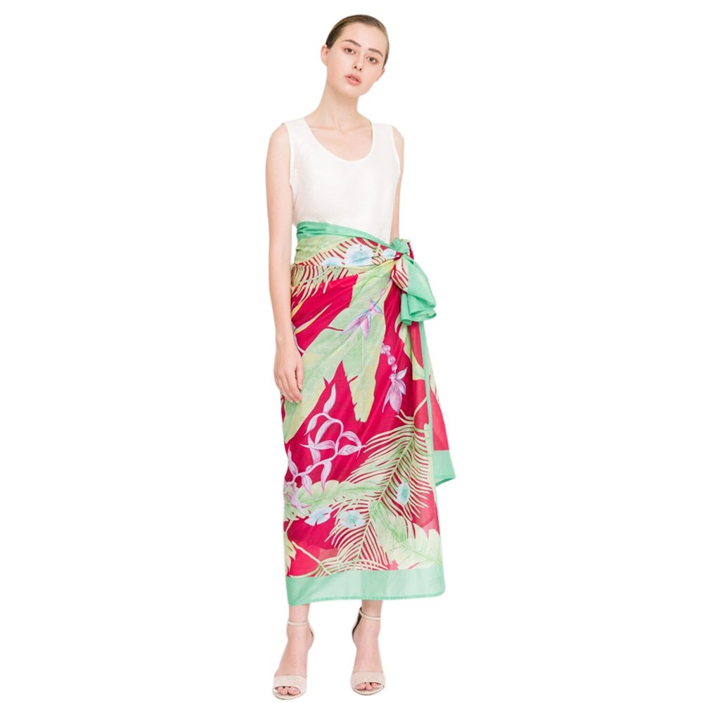 Women wear sarong rayon tie dye pareo beach wear multicolored bikini cover up scarf wrap around fabric sarongs pare