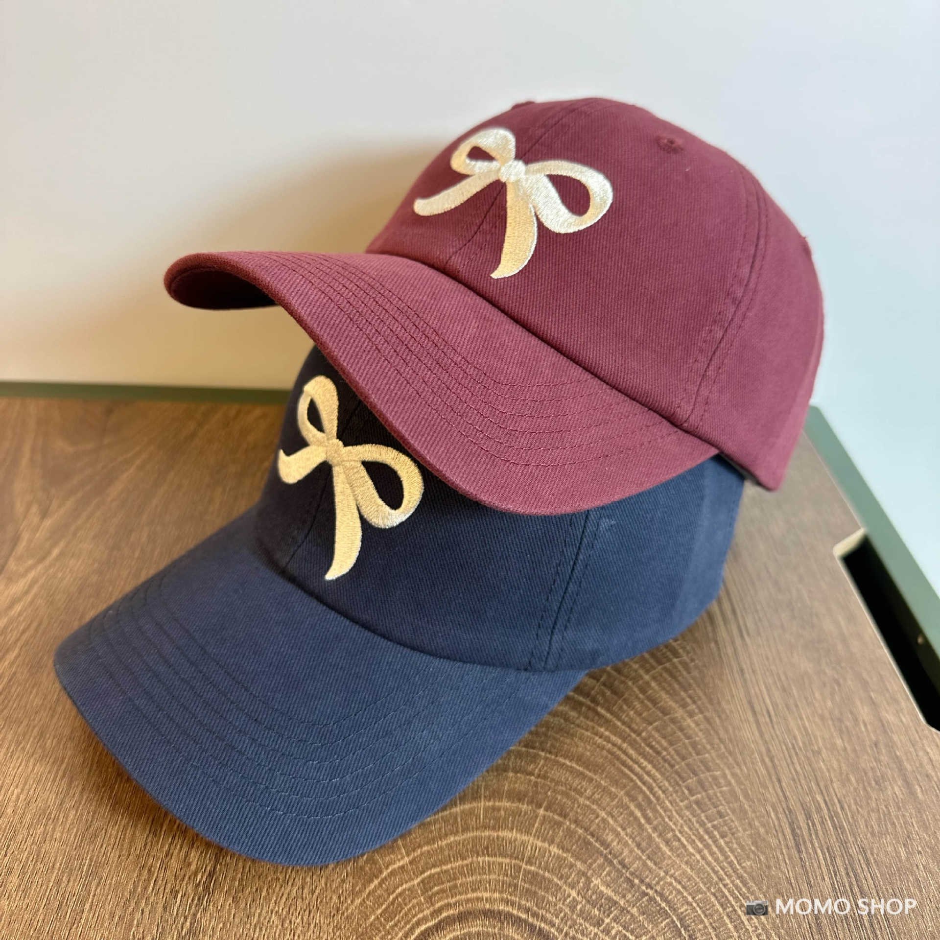 Hotsales Cute bow embroidery Hard Top burlap frayed Hardtop Embroidery solid color embroidered ripped adjustable baseball cap