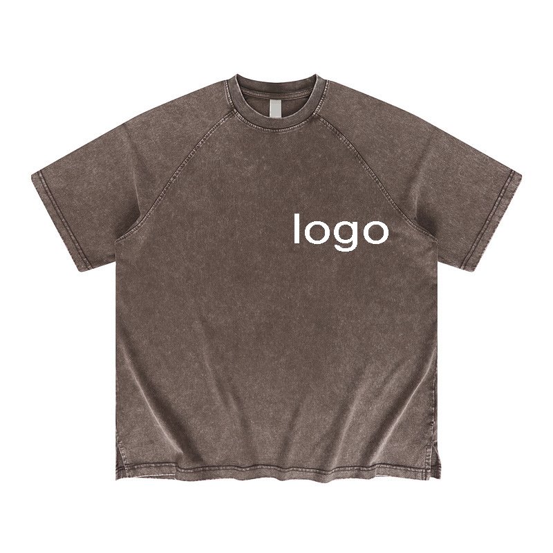 250Gsm Heavy Weight 100% Cotton Acid Wash Vintage Streetwear Shirt for Men Oversize Drop Shoulder Plain Custom Acid Wash T Shirt