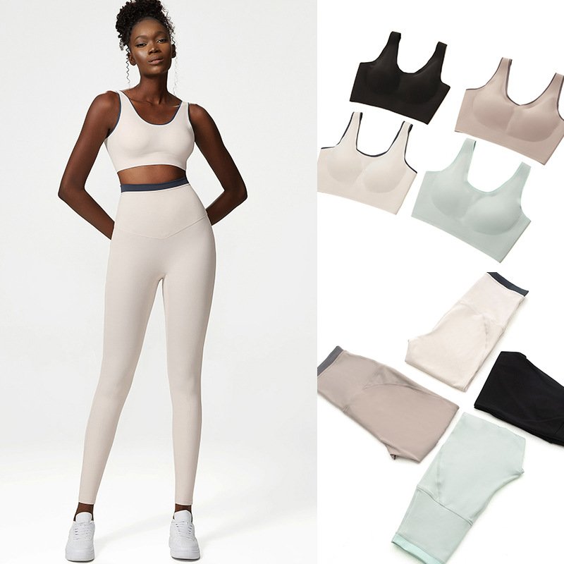 h2o Sportswear Women's 2-Piece Invisible Halter Top Sports Bra Set Hollow Style for Fitness & Running Yoga Gym Wear