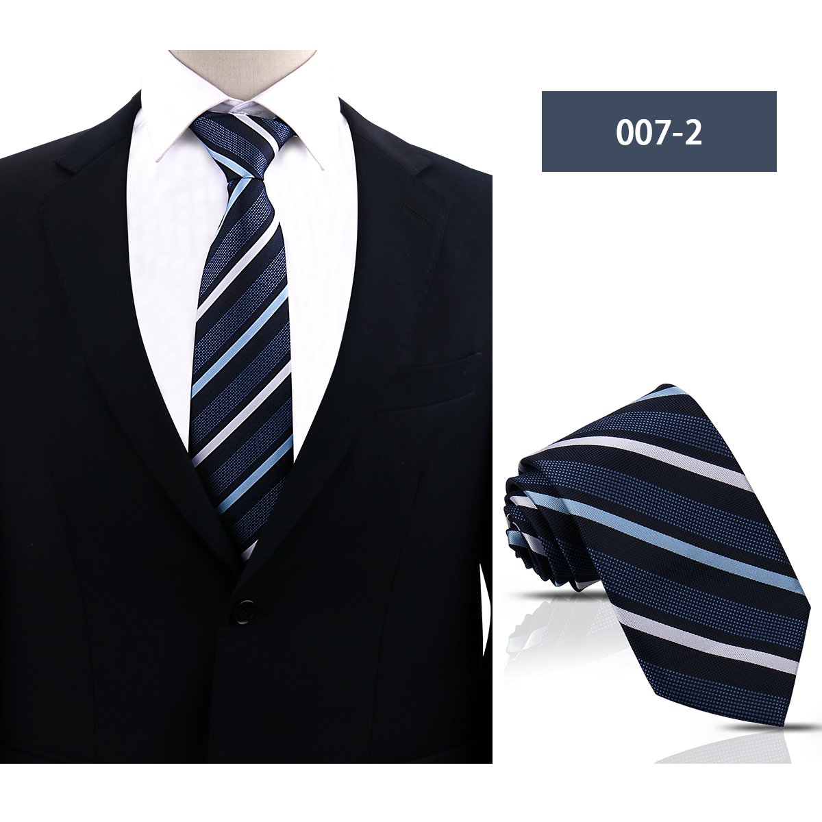 Shengzhou Tie Manufacturer Custom Silk Tie 8cm Width Striped Neck Ties For Men