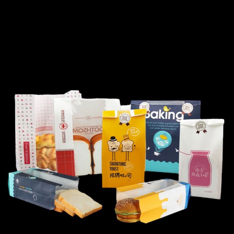 Customized Logo Fast Food Takeout Bag Kraft Paper Bag Without Handle