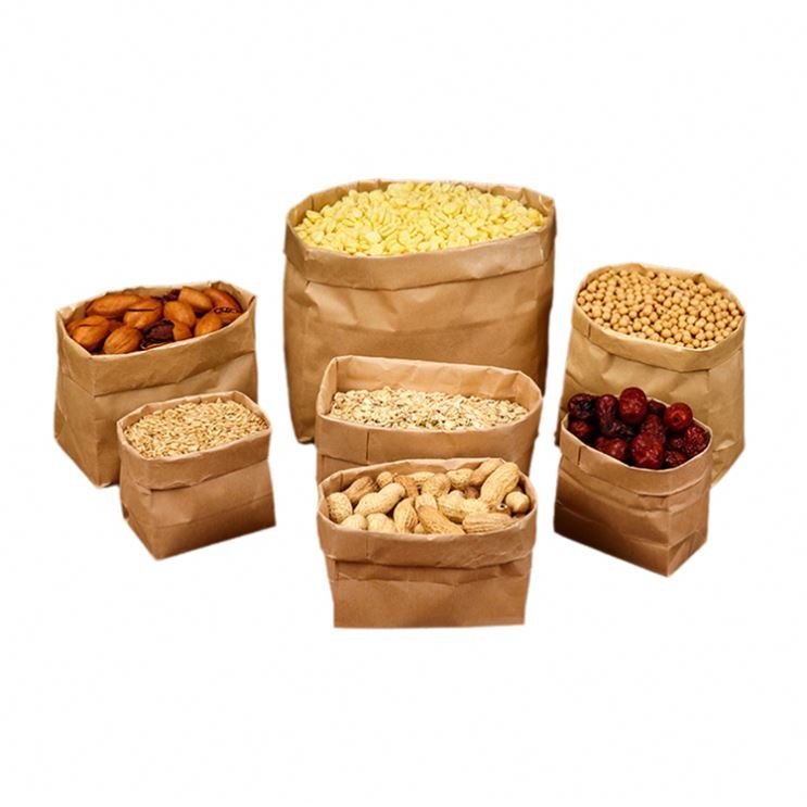 Customized Logo Fast Food Takeout Bag Kraft Paper Bag Without Handle