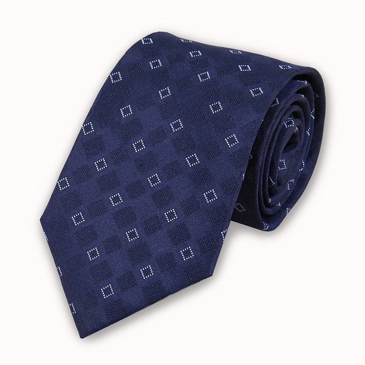 Wholesale custom logo men's silk tie blue striped design classic casual business silk tie for men