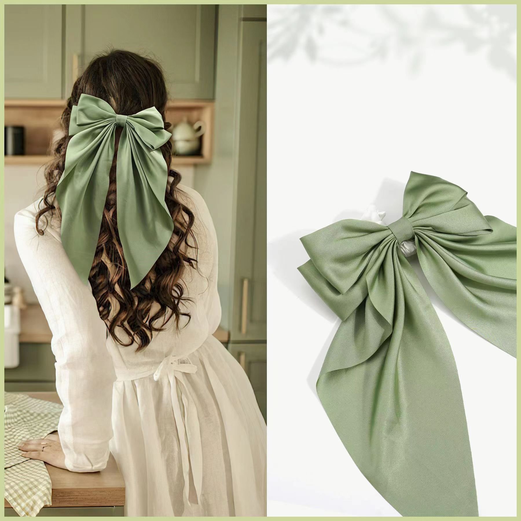Big Size Hair Bow Ties Hair Clips Texture Satin Bow Hairpin Girl Hair Accessories For Women Summer Bowknot Hairpins