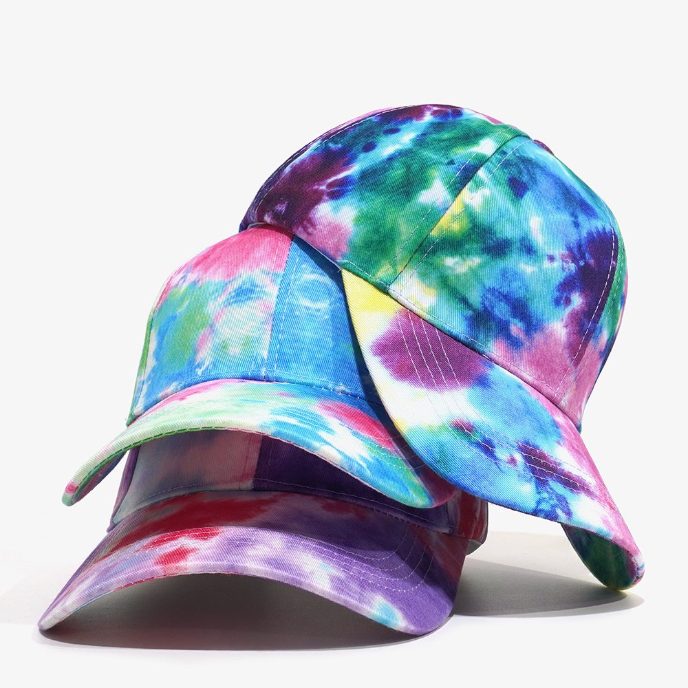 Wholesale Tie Dye Baseball Cap Custom Multiple Color Gorras Unisex Dad Hat Blank 6 Panel Printed Hat Sport Cap