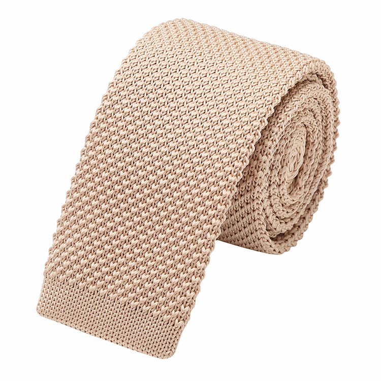 Men's knitted tie 5cm skinny solid fashion color casual new polyester knitted narrow neck tie for men