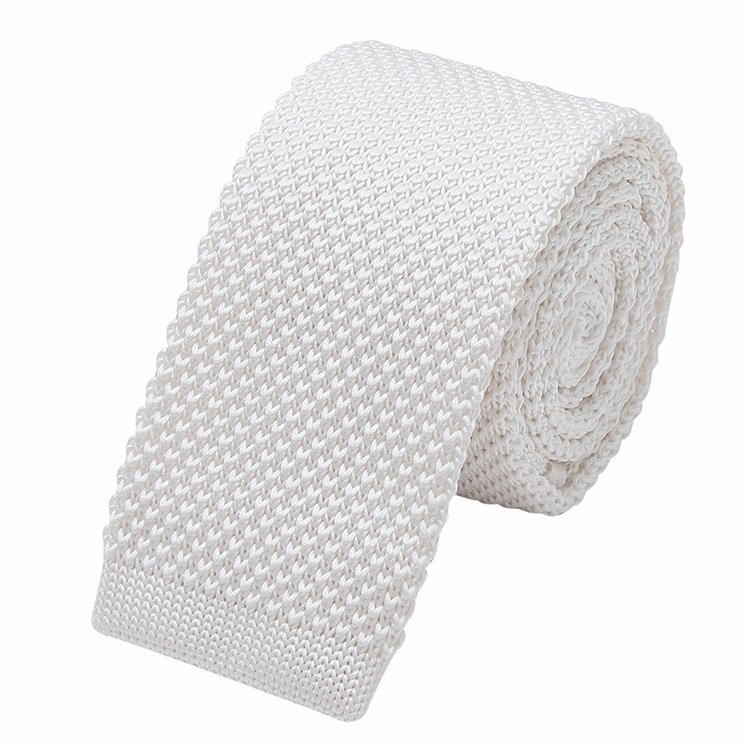 Men's knitted tie 5cm skinny solid fashion color casual new polyester knitted narrow neck tie for men