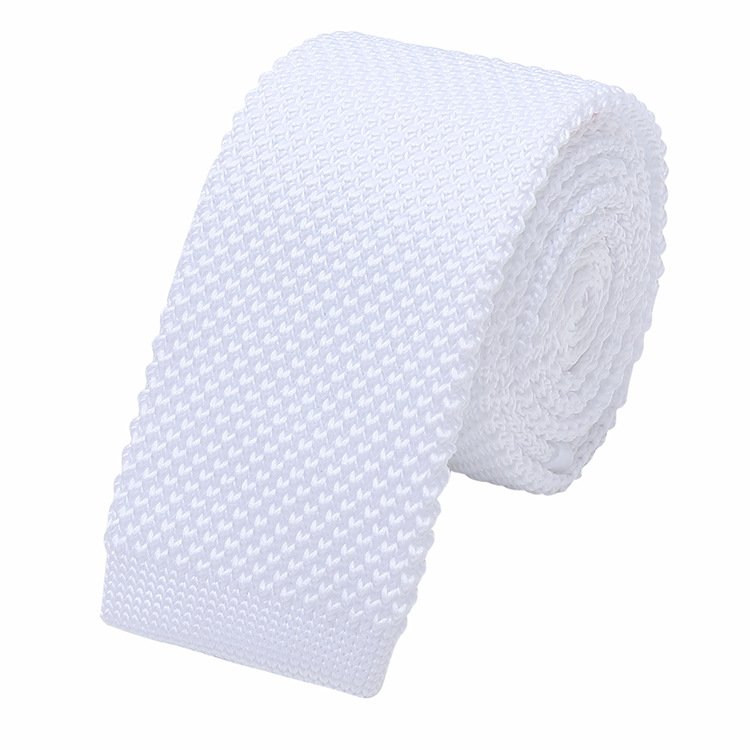 Men's knitted tie 5cm skinny solid fashion color casual new polyester knitted narrow neck tie for men
