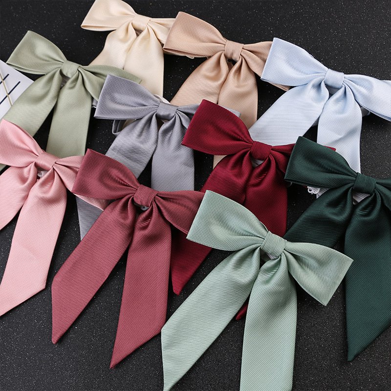 Women Soft Satin Plain Solid Burgundy Black Bow Tie Formal Wedding Bowtie Necktie Ties Pure Shinning Color Fashion Bow Ties