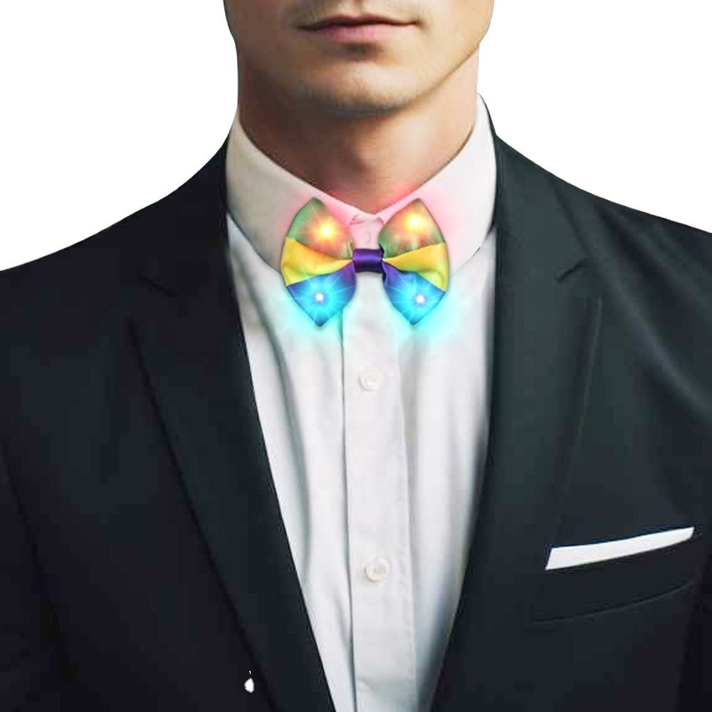 Wholesale Factory Custom Led Light Up Mardi Gras Butterfly Bow Tie Glow In The Dark Cosplay Party Suppliers