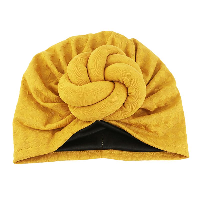 African Pattern Double Layer Knotted Head wraps for Women Satin Lined Pre-Knotted Beanie Hair Covers Turban