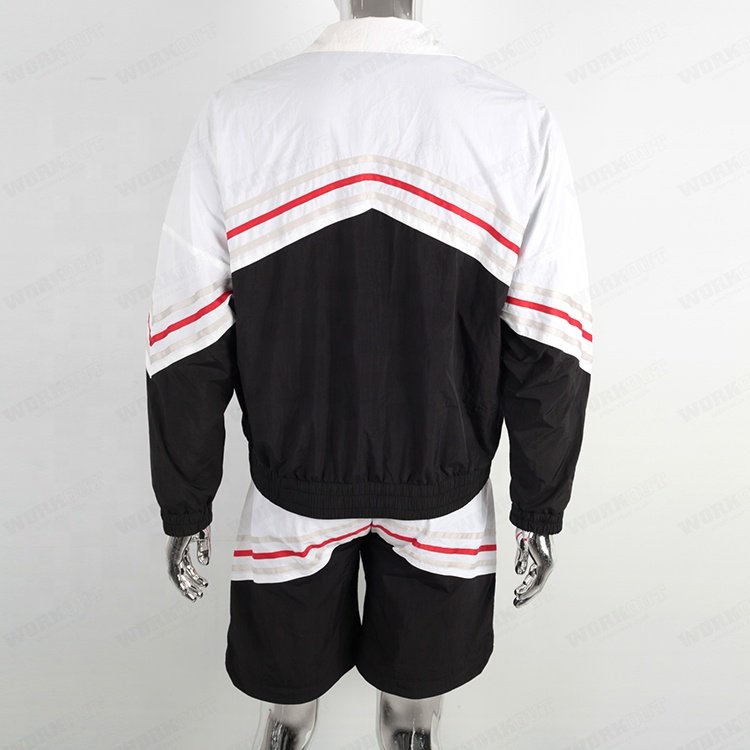 Custom logo polyester nylon light windbreaker men short tracksuit set men
