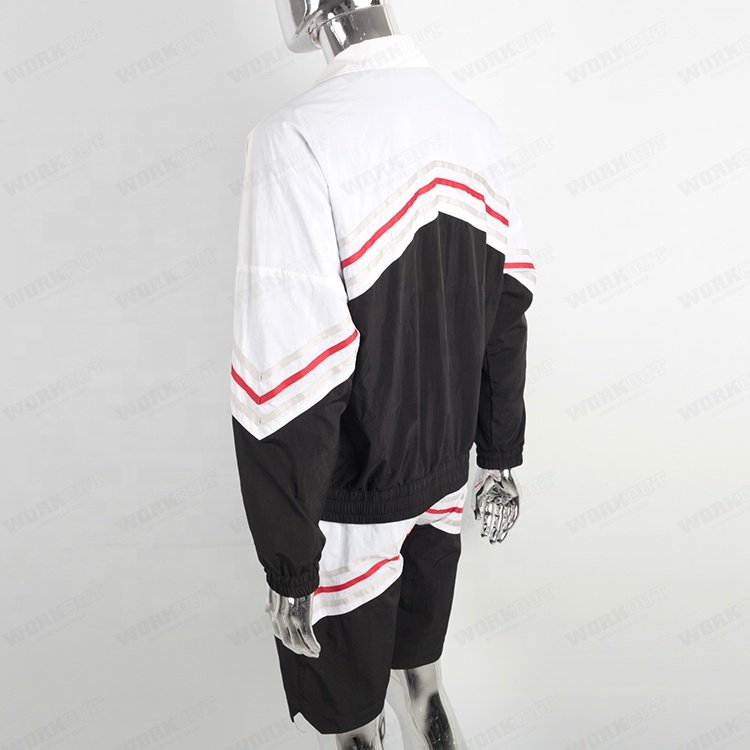 Custom logo polyester nylon light windbreaker men short tracksuit set men
