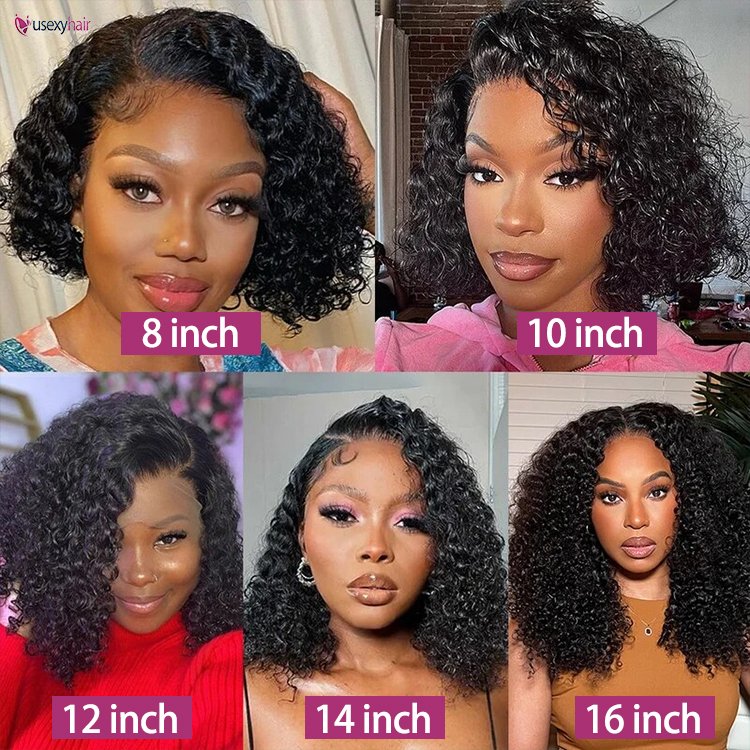 Cheap Human Hair Wigs For Black Women,HD Lace Front Wigs Human Hair,Deep Curly Short Bob Wigs Human Hair Lace Front Brazilian