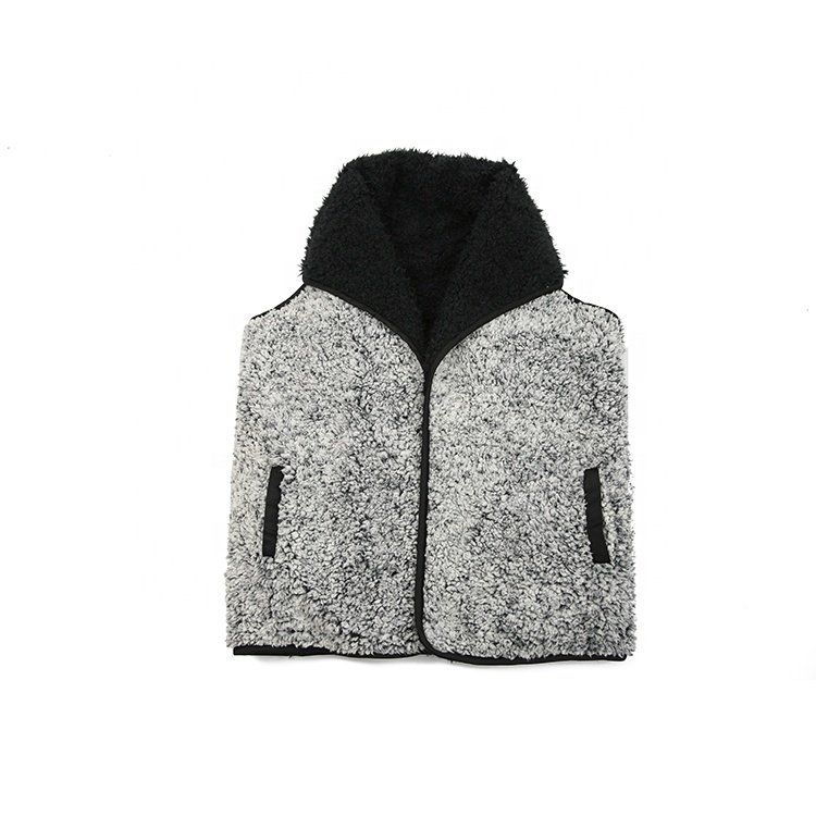 ladies custom sweater jacket faux fur fashion vest