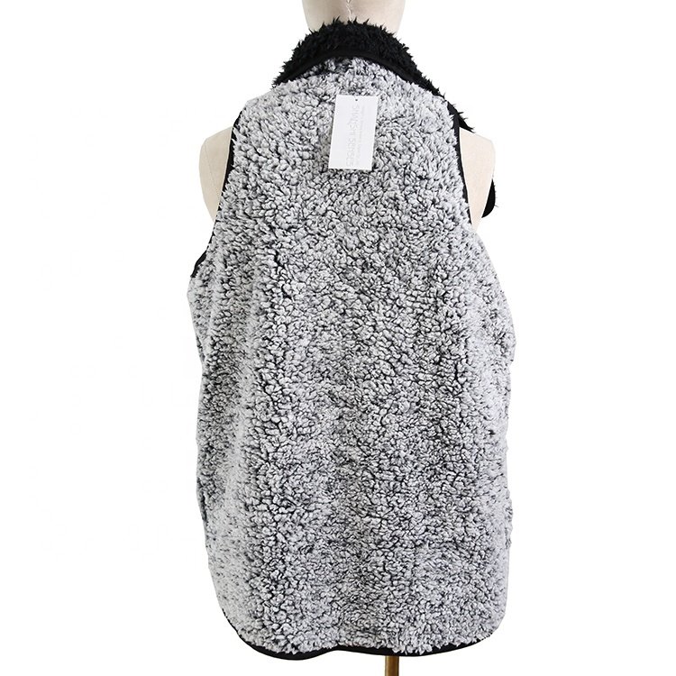 ladies custom sweater jacket faux fur fashion vest