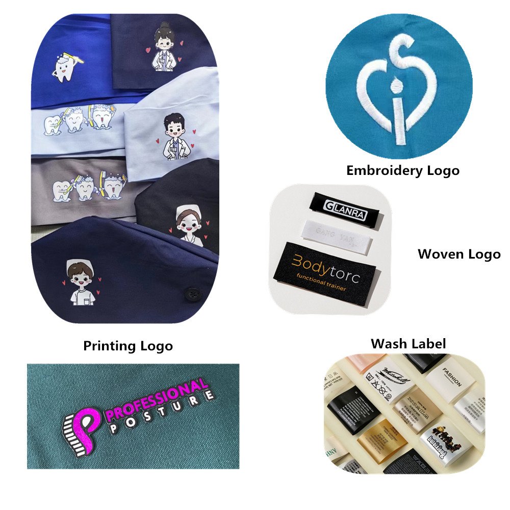 Custom Print Women Nurse Long Hair Satin Lined Scrub Caps Hospital Nursing Ponytail Scrub Cap With Logo