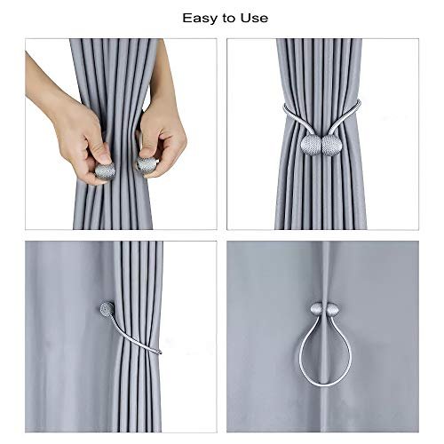 Strong Magnetic Curtain Tiebacks, Decorative Curtain Holdbacks Convenient Drape Tie Backs for Curtains