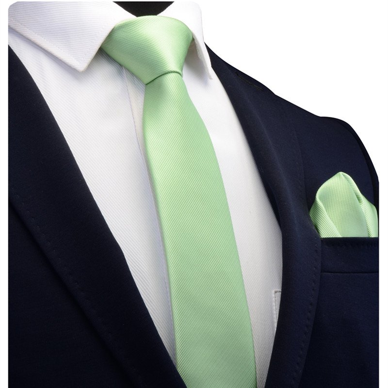 High Quality Tie Set solid color man neck tie handkerchief formal Silk necktie set