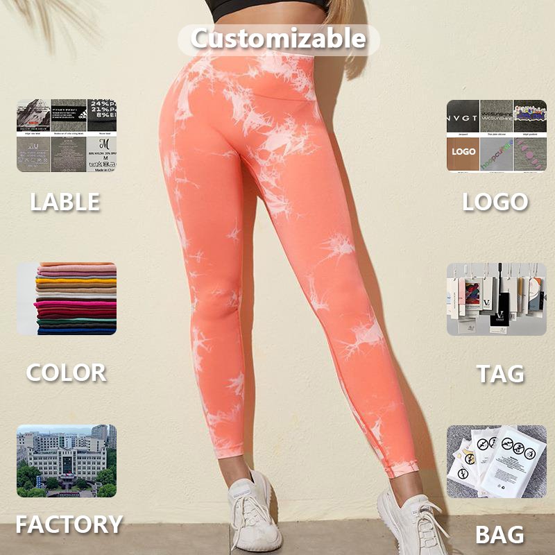 Scrunch Butt High Waist Yoga Pants sports workout Seamless Sport Gym Tie Dye Yoga Leggings For Women With Custom Logo