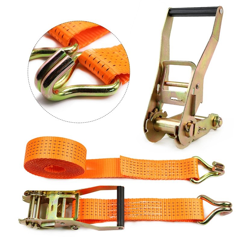 50mm Competitive Factory Price Cargo Lashing Belt Heavy Duty Rachet Ratchet Tie Down Strap With Hooks