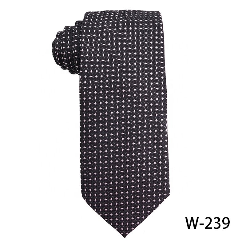 High quality fashionable navy blue and black ties for men, checkered ties, office gift, dot 100% polyester men's luxury ties