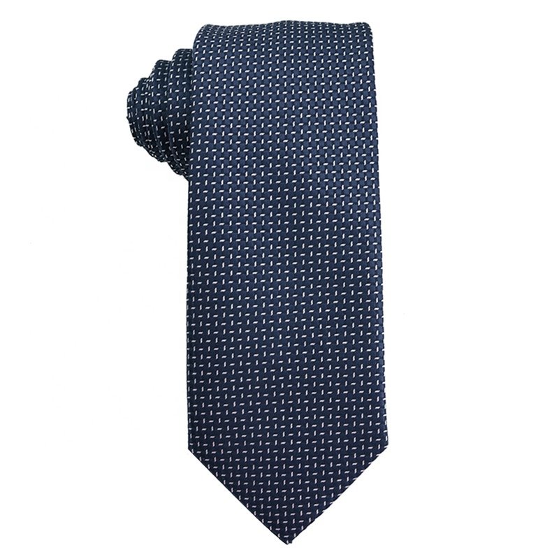 High quality fashionable navy blue and black ties for men, checkered ties, office gift, dot 100% polyester men's luxury ties