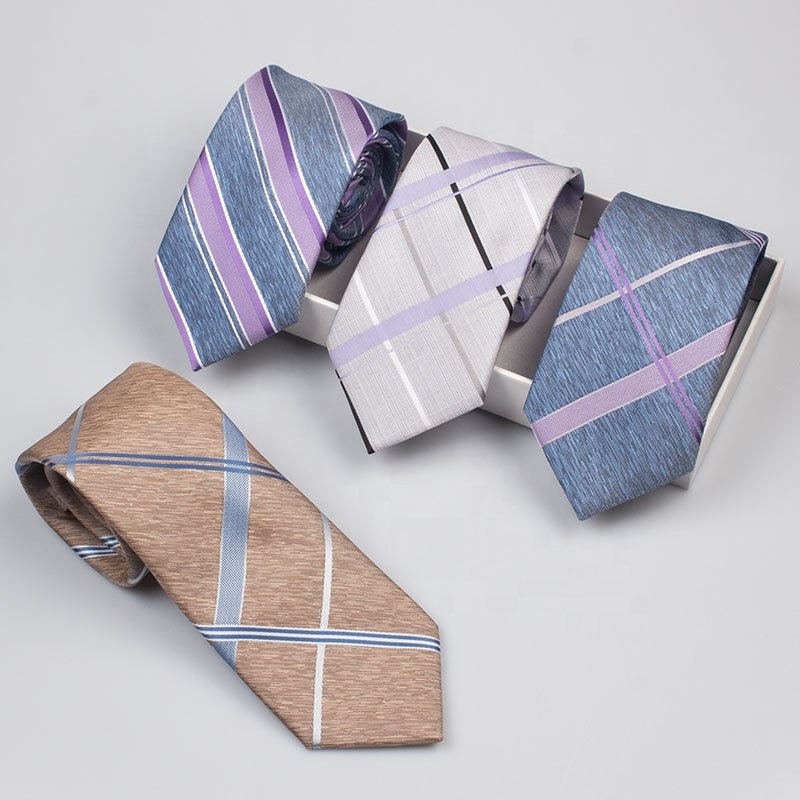 New Classy Printed Neckties Custom Logo Woven Polyester Men Business Neck Tie