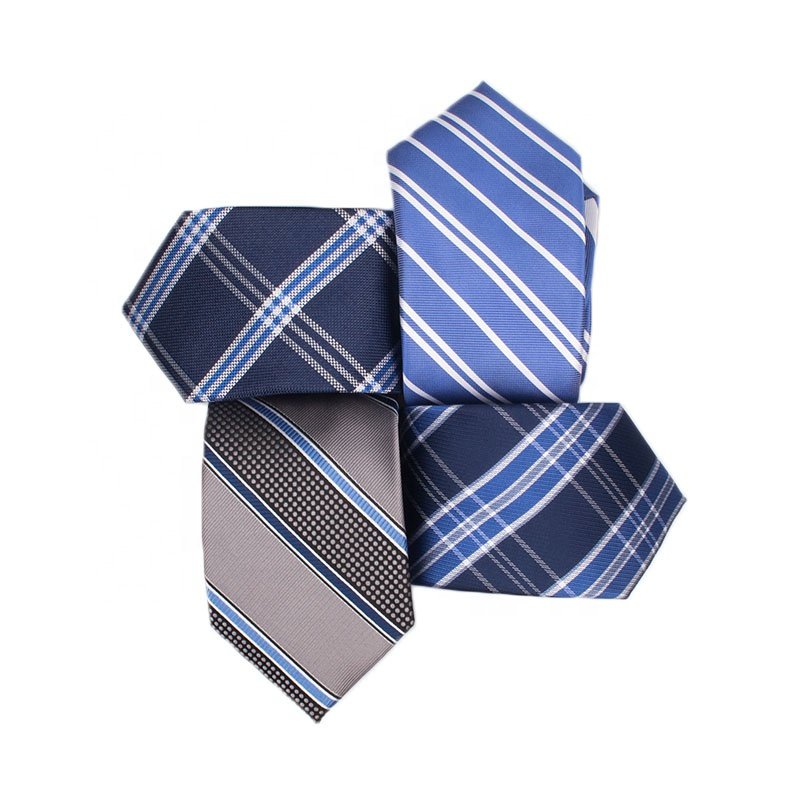 New Classy Printed Neckties Custom Logo Woven Polyester Men Business Neck Tie