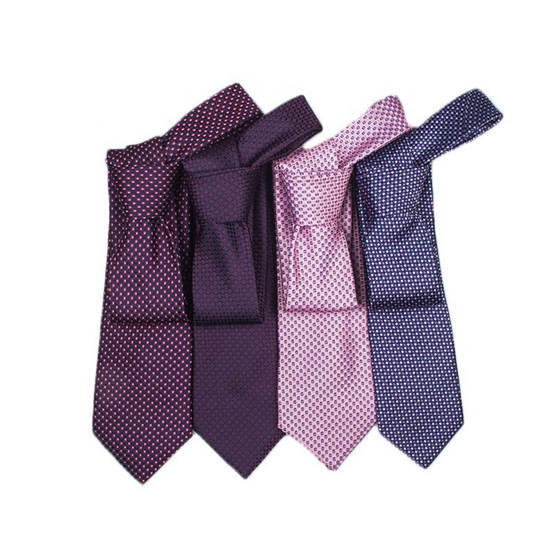 New Classy Printed Neckties Custom Logo Woven Polyester Men Business Neck Tie