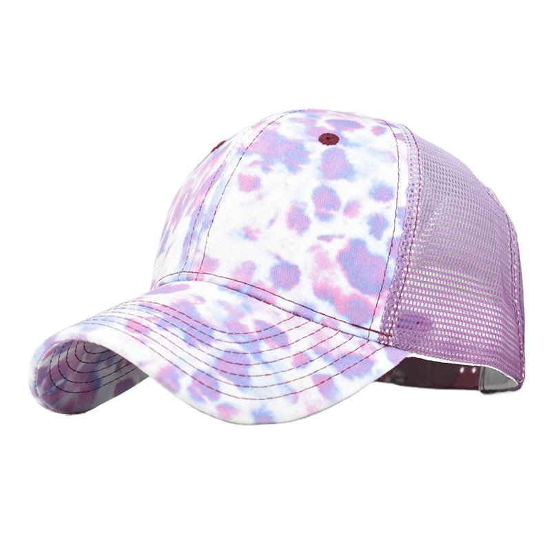 Tie Dyed Hat High Quality Thickened Gradient Net Baseball Cap Mesh Colorful Caps