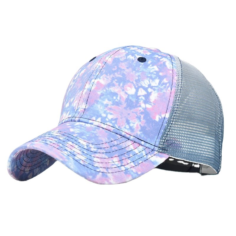 Tie Dyed Hat High Quality Thickened Gradient Net Baseball Cap Mesh Colorful Caps