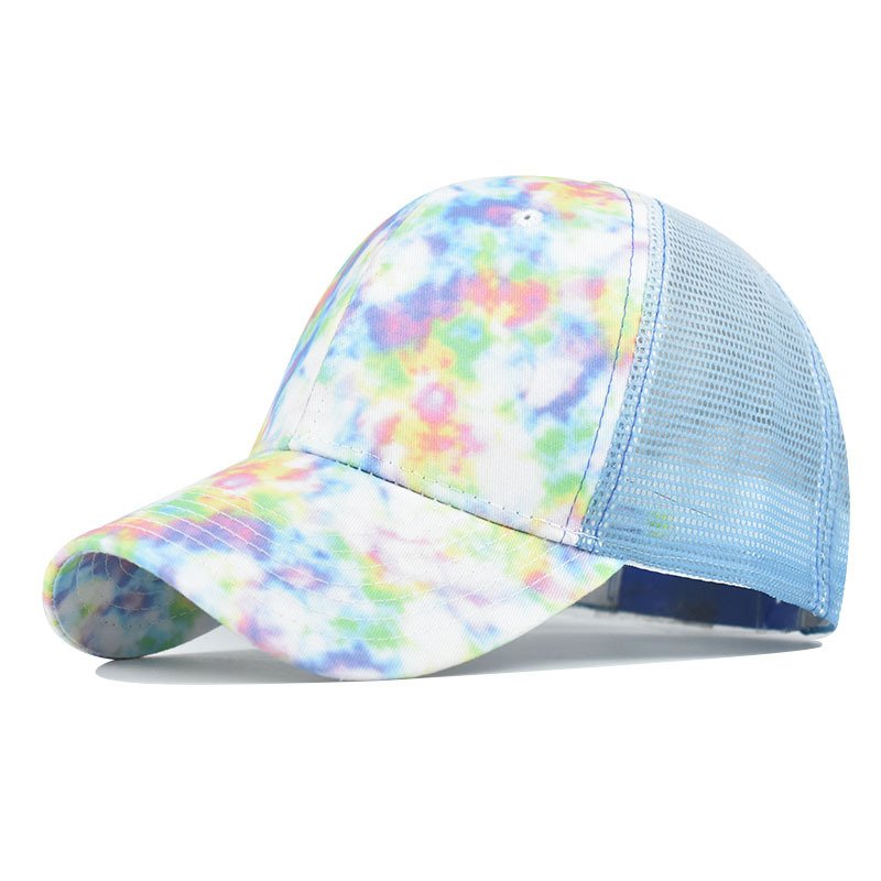 Tie Dyed Hat High Quality Thickened Gradient Net Baseball Cap Mesh Colorful Caps