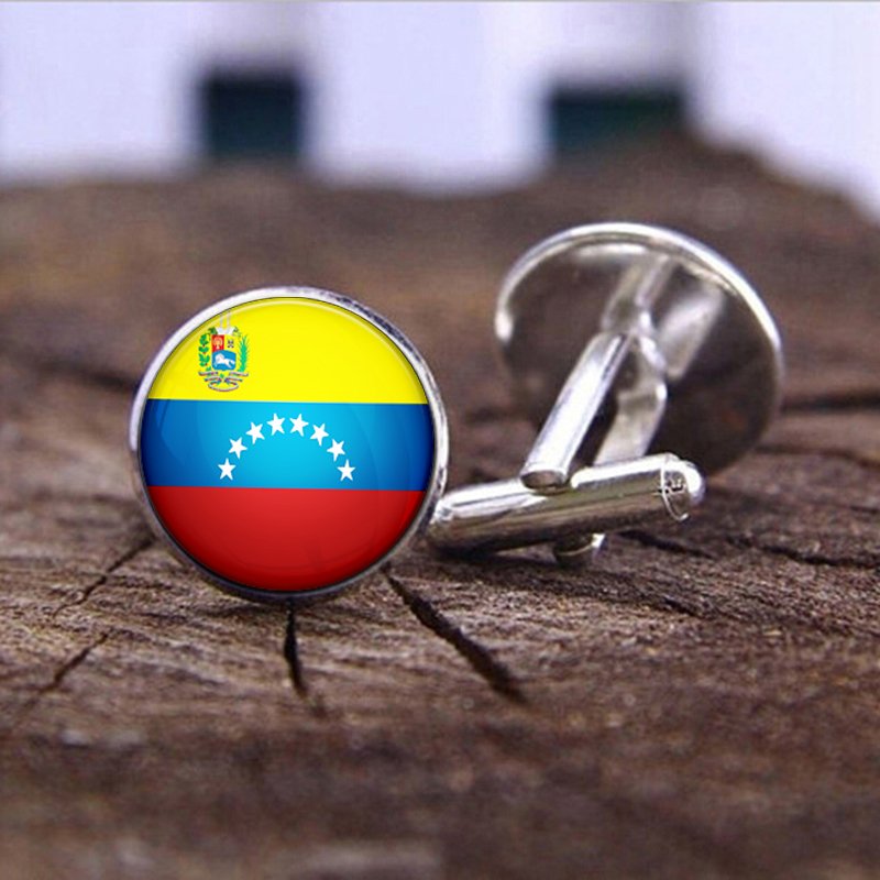 80 Models Caribbean Venezuela Flag Map Tie Clip Lapel Pin Ring Brooch Cuff Link Necklace Bracelet Earrings Key Chain Jewelry Set