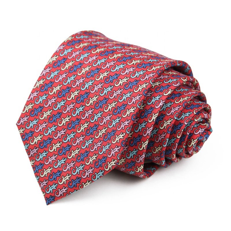 JASENSKY 100%Silk Polyester Handmade Animal Design Necktie Custom Pattern Printed Fashion Ties for Men