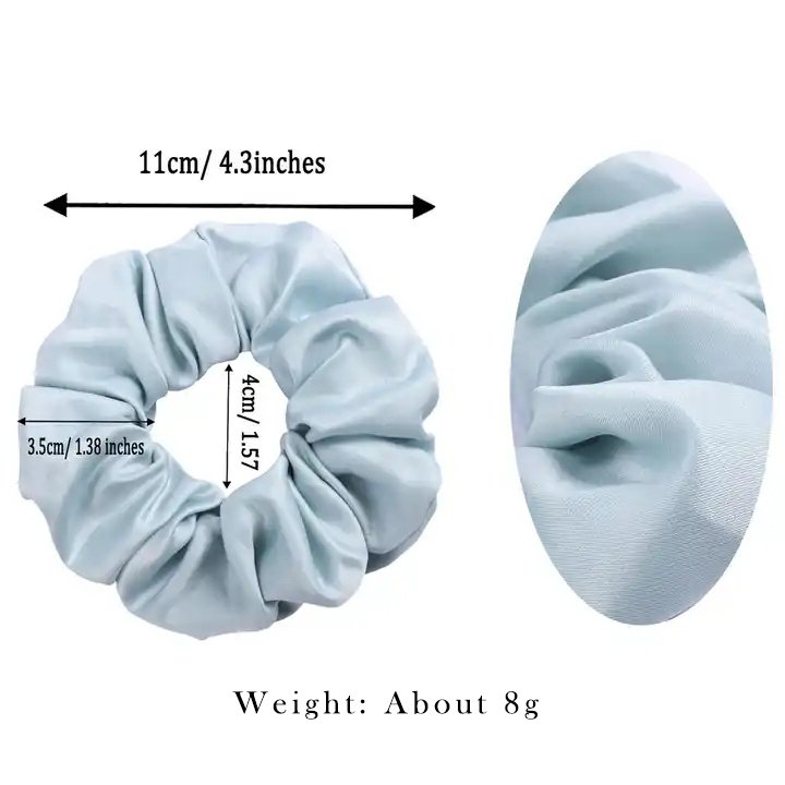 Custom High Quality Luxury Silk Satin Ponytail Hair Scrunchies Ties Elastic Hair Bands With Logo for Women Girls